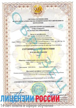 Образец сертификата соответствия Шумиха Сертификат OHSAS 18001